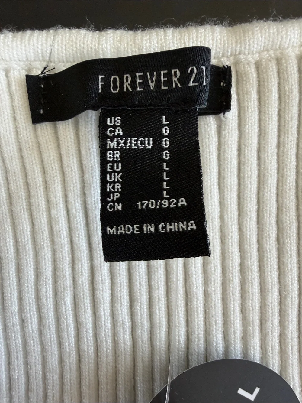 Forever 21 Women’s Cropped Rid-Knit Sweater White - Picture 5 of 5